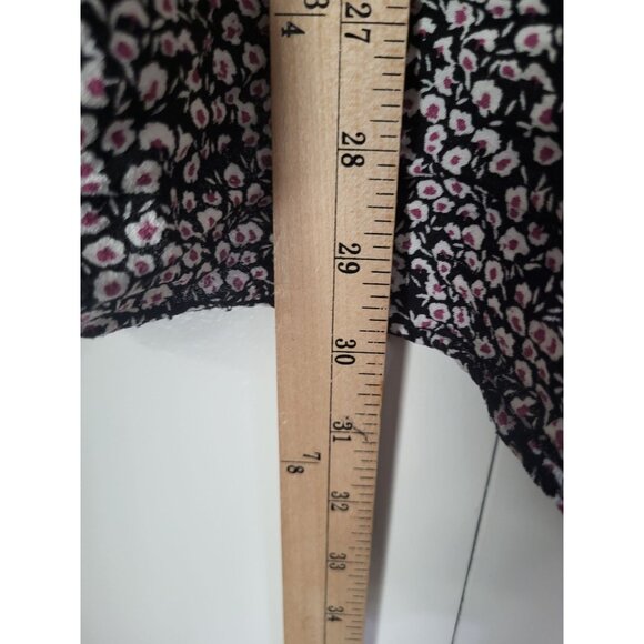 Rachel Zoe SZ 8 Floral Wrap Skirt Ruffle Whimsy Feminine Cottagecore Black White - Picture 7 of 9